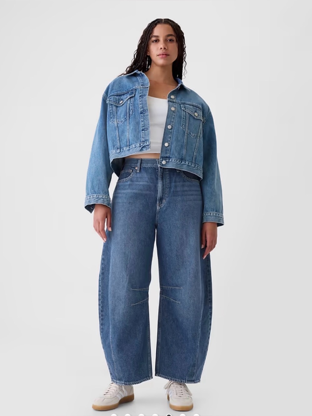 GAP HORSESHOE HIGH RISE BARREL JEANS MEDIUM WASH SIZE 12 or 31